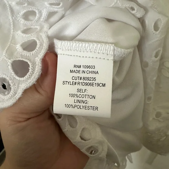 EUC Elegant White Eyelet Dress - Picture 7 of 7